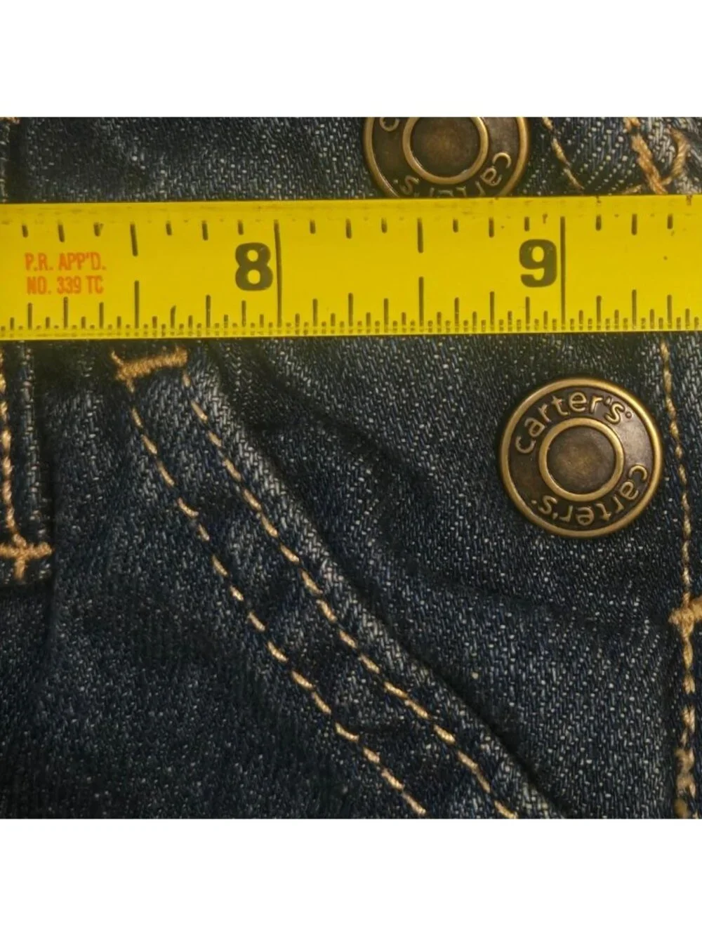 Carters Baby Denim Overalls 9 Months Adjustable Straps Front Back Pockets NWT